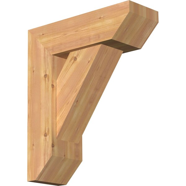 Ekena Millwork Traditional Slat Smooth Bracket w/ Offset Brace, Western Red Cedar, 7 1/2"W x 22"D x 26"H BKT0806X22X26TRA06SWR - main